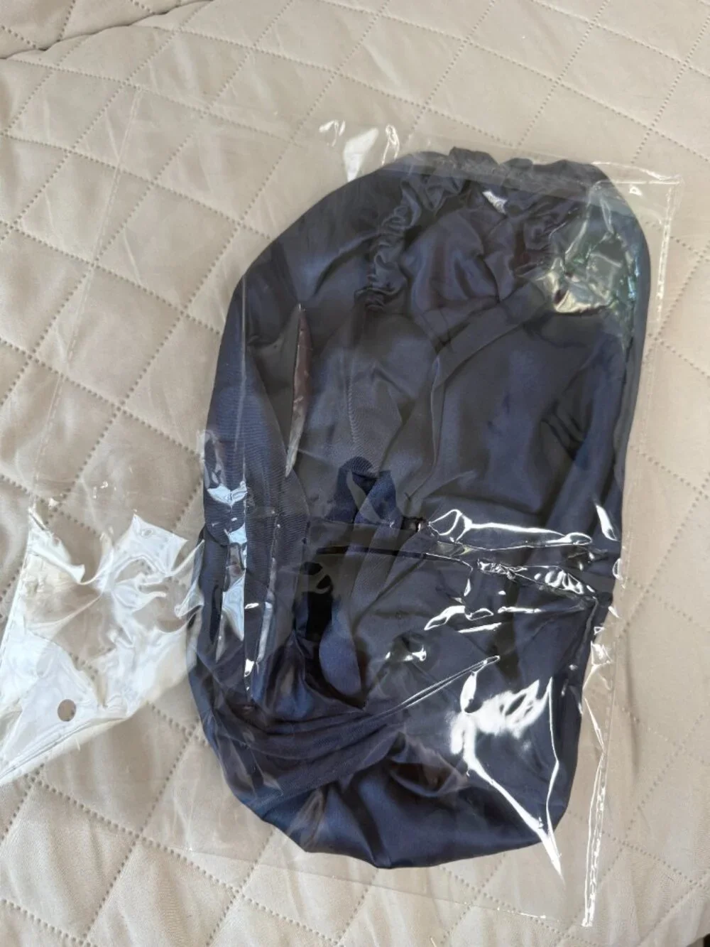 100% Silk Hair Sleep Bonnet - Navy Blue